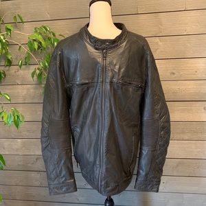 Marc Anthony black faux leather jacket size xxl